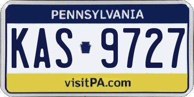 PA license plate KAS9727