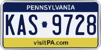PA license plate KAS9728