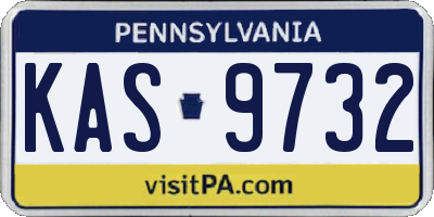 PA license plate KAS9732