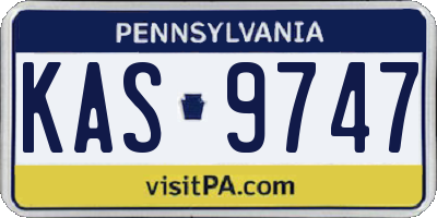 PA license plate KAS9747