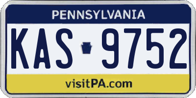 PA license plate KAS9752