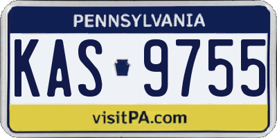 PA license plate KAS9755