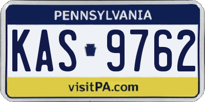 PA license plate KAS9762