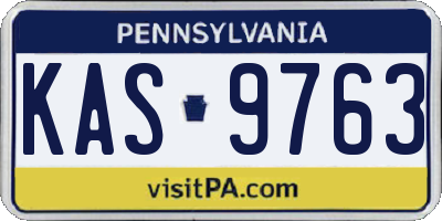 PA license plate KAS9763