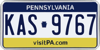 PA license plate KAS9767