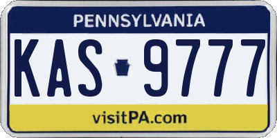 PA license plate KAS9777