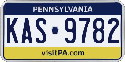 PA license plate KAS9782