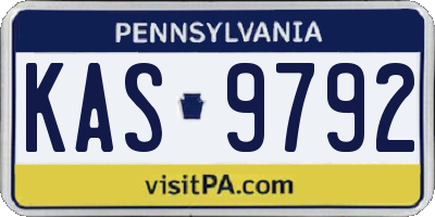 PA license plate KAS9792
