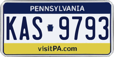 PA license plate KAS9793