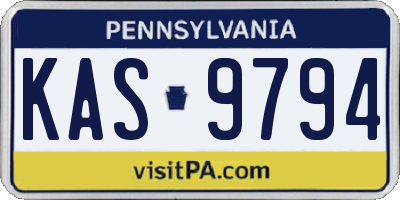 PA license plate KAS9794