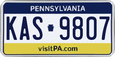 PA license plate KAS9807
