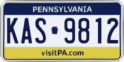 PA license plate KAS9812