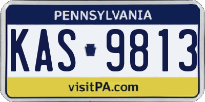 PA license plate KAS9813
