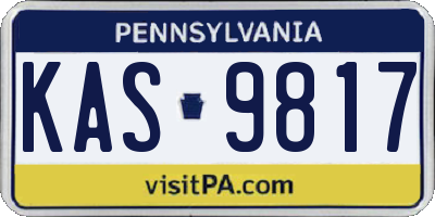 PA license plate KAS9817