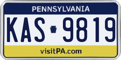 PA license plate KAS9819