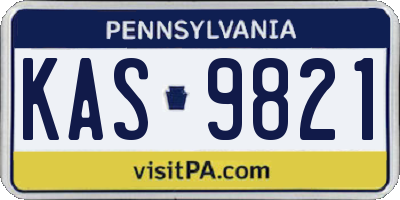 PA license plate KAS9821