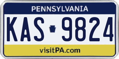 PA license plate KAS9824