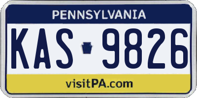 PA license plate KAS9826