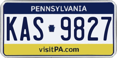 PA license plate KAS9827