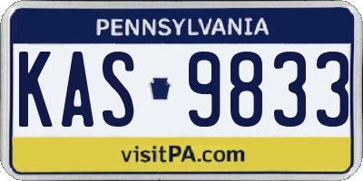 PA license plate KAS9833