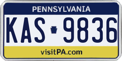 PA license plate KAS9836