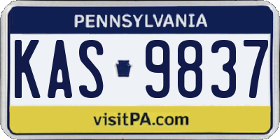 PA license plate KAS9837