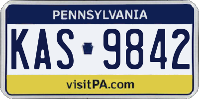 PA license plate KAS9842