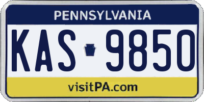 PA license plate KAS9850