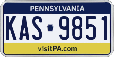 PA license plate KAS9851