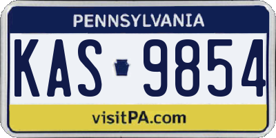 PA license plate KAS9854