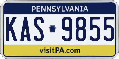 PA license plate KAS9855
