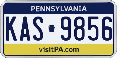 PA license plate KAS9856