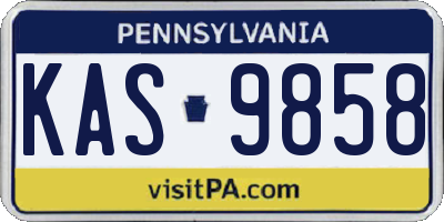 PA license plate KAS9858