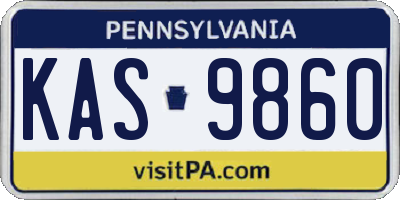 PA license plate KAS9860