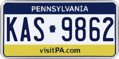 PA license plate KAS9862