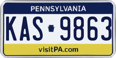 PA license plate KAS9863