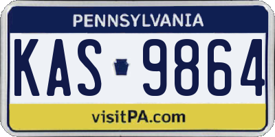 PA license plate KAS9864