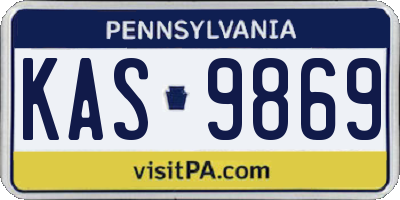 PA license plate KAS9869