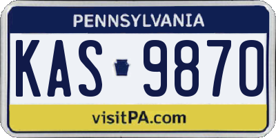 PA license plate KAS9870