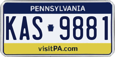 PA license plate KAS9881