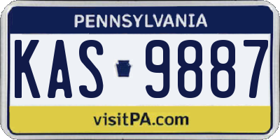 PA license plate KAS9887