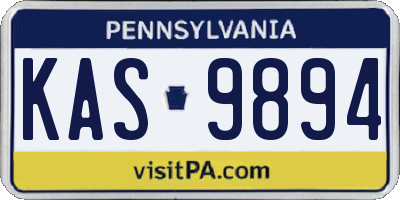 PA license plate KAS9894