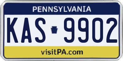 PA license plate KAS9902