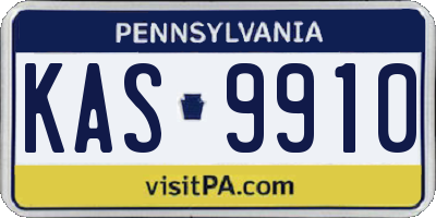 PA license plate KAS9910
