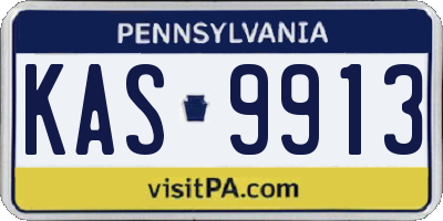 PA license plate KAS9913