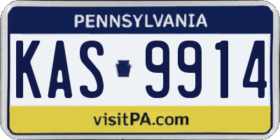 PA license plate KAS9914