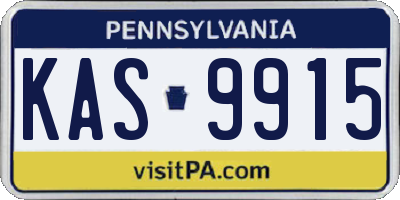 PA license plate KAS9915