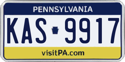 PA license plate KAS9917