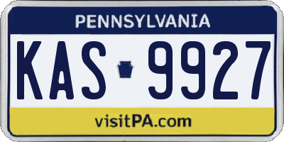 PA license plate KAS9927