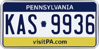 PA license plate KAS9936